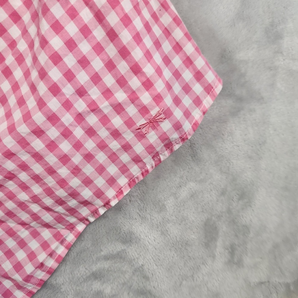 Talbots Gingham Button Down Shirt 14WP Pink‎ White Cottagecore Classic Preppy - Picture 5 of 6